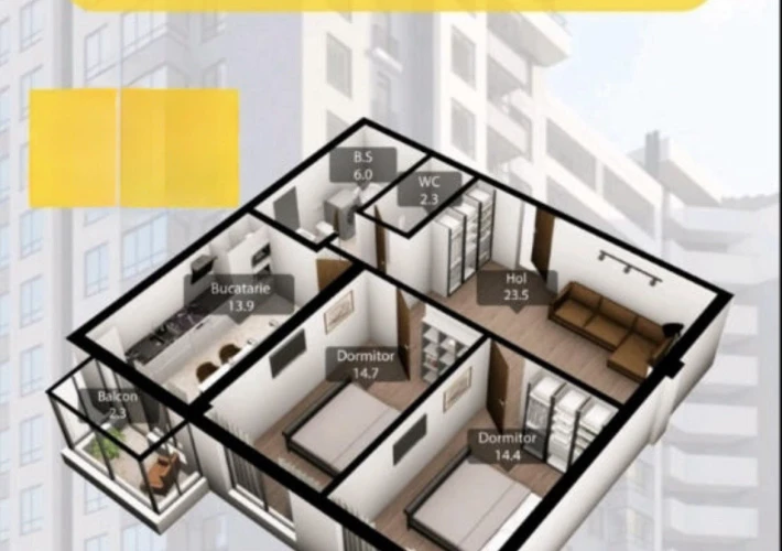 Bloc Nou! Ecovzor în complexul Premium Residence! Sec. Riscani, Posta Veche, str. Iazului. 2 camere + living. Varianta Alba! Priveliste Panoramica!!!2