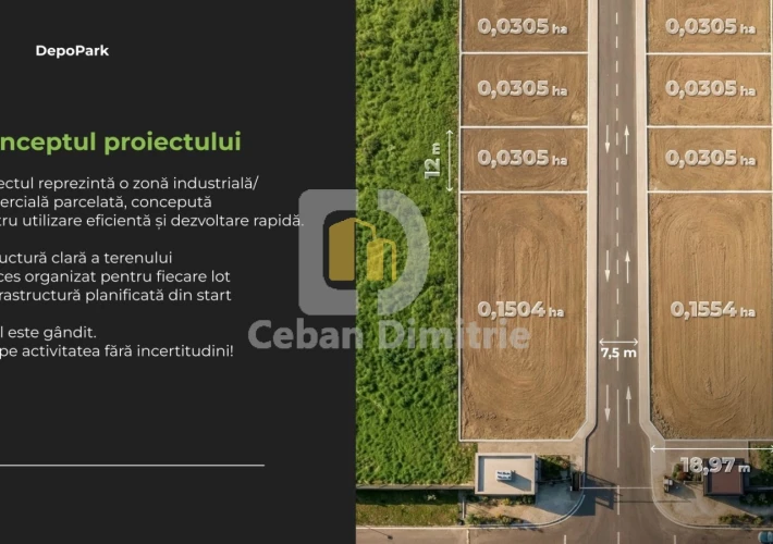 Terenuri în parc industrial organizat | DepoPark | Zonă Uzinelor | de la 3 ari5
