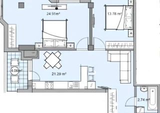 Bloc Nou. Centru. 2 camere + living. Varianta Alba. Dat in Exploatare! Memorial!!!2
