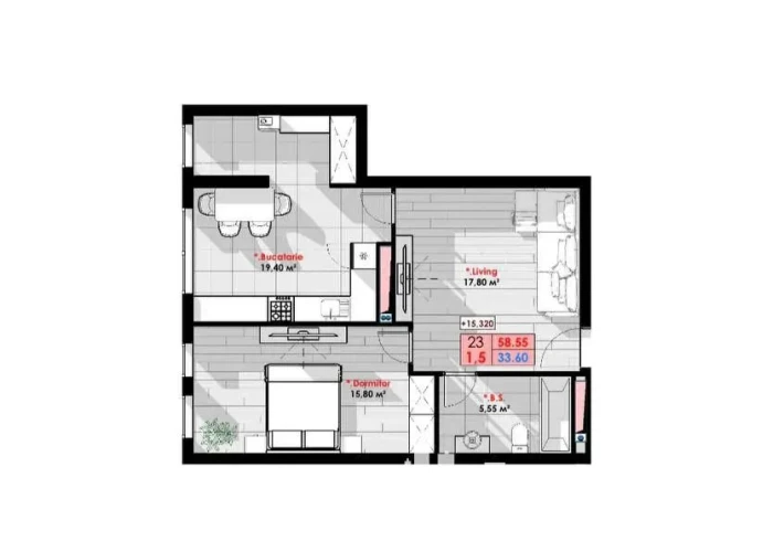 Bloc Nou! Fitness Family SRL „Cornești Residence”! 2 camere + living. Euroreparatie. Priveliste Superba!!!3