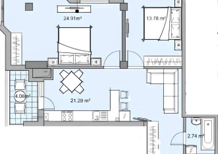 Bloc Nou. Centru. 2 camere + living. Varianta Alba. Dat in Exploatare! Memorial!!!2