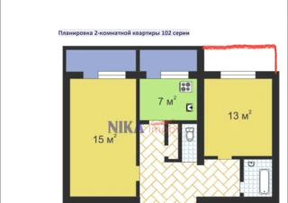 Parc! Sec. Râșcani, str. Florilor, 2 camere. Reparație Medie! De mijloc! Incalzire Autonoma!!!6